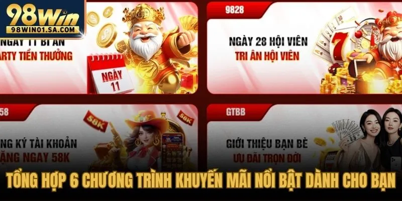 Tổng hợp các chương trình khuyến mãi nạp tiền và nhận code tại 98WIN